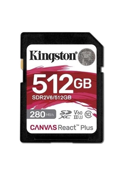 Kıngston 512GB React+ SDR2V6/512GB Sdxc Hafıza Kartı