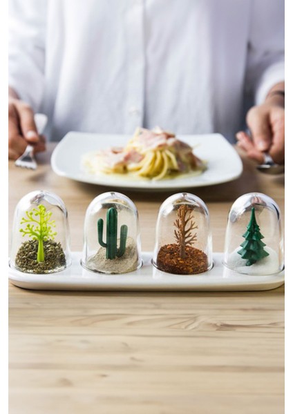 4 Mevsim Baharatlık Tuz Karabiber Pul Biber Nane Koyulabilir Masaüstü Baharatlık Ağaçlı Baharatlık modelleri