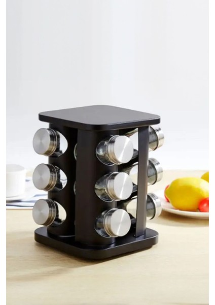 Baharat Standı 12 Şişeli Baharatlık Siyah Dönen fiyatları