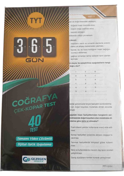 TYT 365 Gün Coğrafya Çek Kopar 40 Test