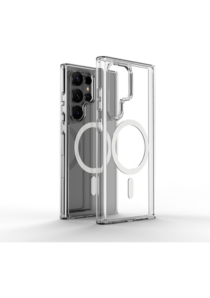 Samsung Galaxy S25 Uyumlu Ultra Kılıf Magsafe Şarj Özellikli Şeffaf Sert Pc Zore Embos Kapak fiyatları