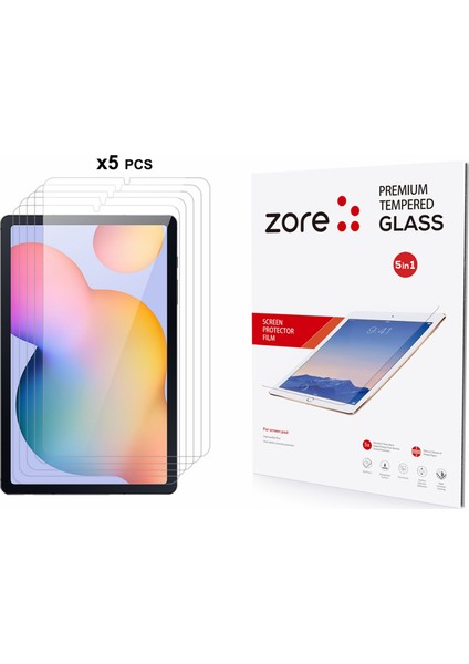 Samsung Galaxy Tab S6 Lite P610 Uyumlu Zore 5in1 Tablet Temperli Cam Ekran Koruyucu