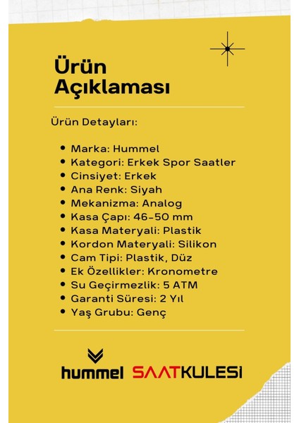 Erkek Spor Kol Saati Siyah HM-1010MD-1