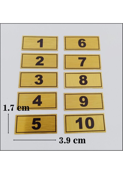 Posta Kutusu Numarası 3,9 cm x 1,7 cm 1-10 Adet Yapışkanlı Numara