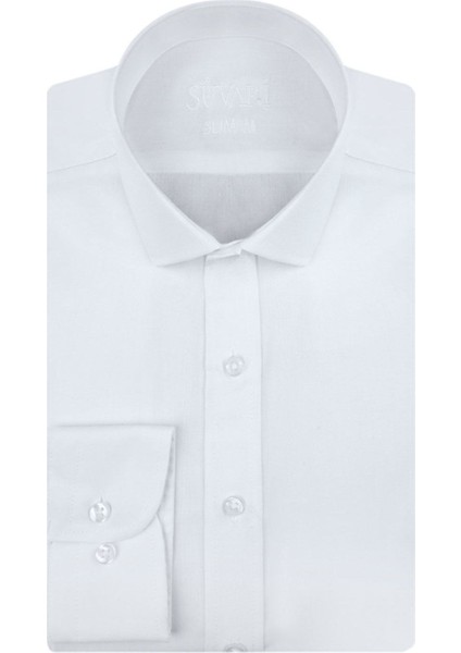 Slim Fit Beyaz Erkek Gömlek