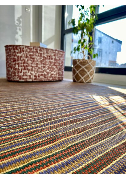 Dekoratif Doğal Yün Yıkanabilir Çift Taraflı 120*190 Kilim