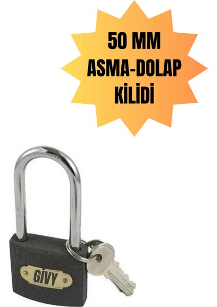50 mm Gri Uzun Asma Kilit (Dolap Kilidi)