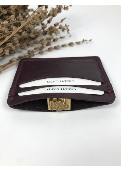 Kartlık Mürdüm Renk Hakiki Deri Unisex