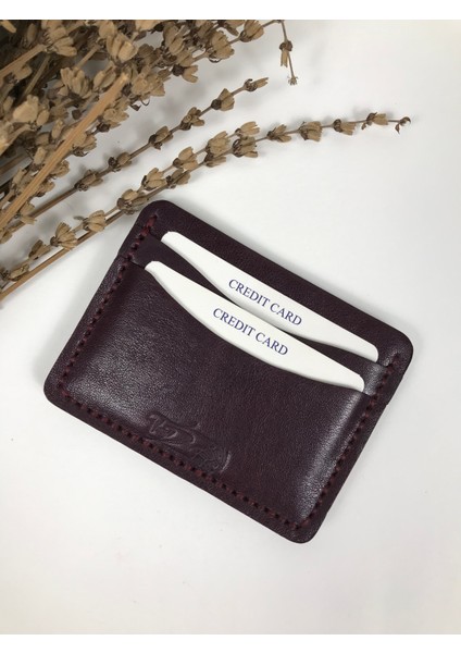 Kartlık Mürdüm Renk Hakiki Deri Unisex