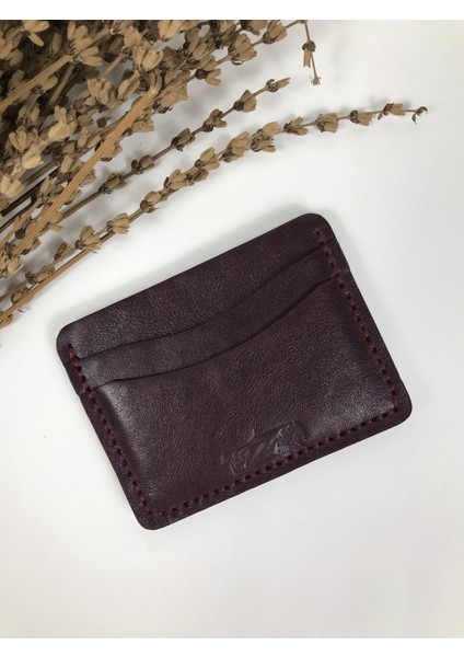 Kartlık Mürdüm Renk Hakiki Deri Unisex
