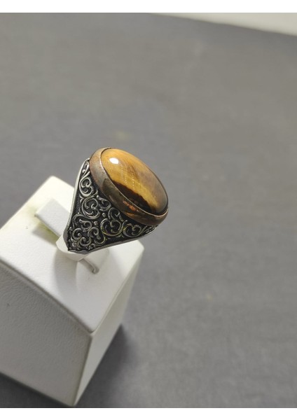 Kaplangözü Kapson Taşlı 24 mm Ölçü 925 Ayar Gümüş Erkek Yüzüğü