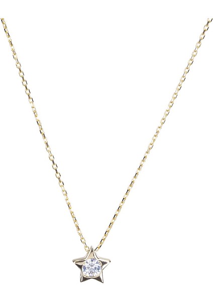 Taşlı Yıldız Model Altın Kolye