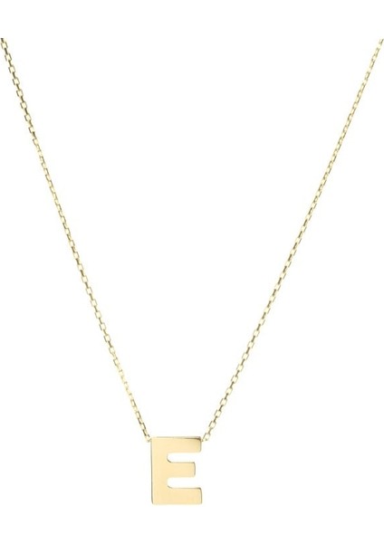 E Harfli Kalın Altın Kolye