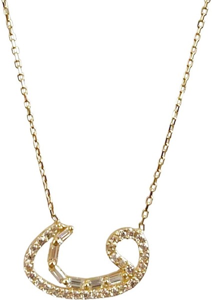 Vav Taşlı Altın Kolye