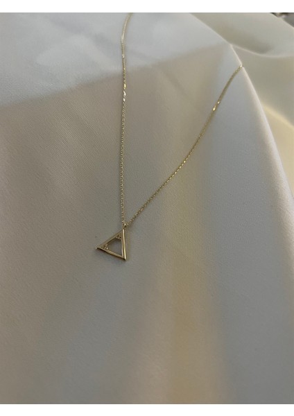 Üçgen Model Taşlı Altın Kolye fiyatları