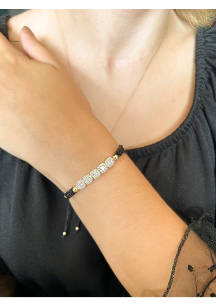 Zirkon Taşlı İpli Altın Bileklik modelleri