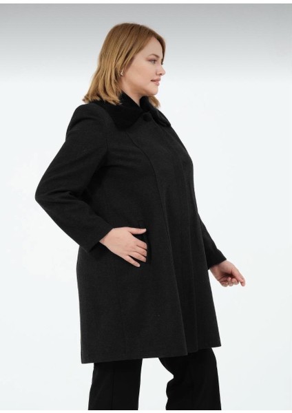 Pamela Kadın Astarlı Yaka Tüylü Erkek Yaka Kısa Kaşe Kaban indirimleri