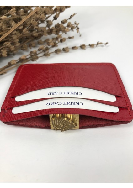 Kartlık Kırmızı Renk Hakiki Deri