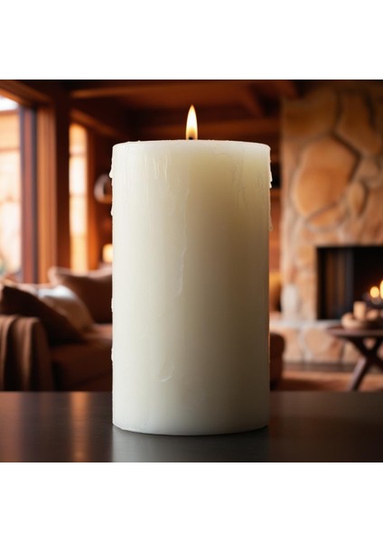 Soya Parafinli Beyaz (1 Adet) 100-110 Saat Yanış Süreli Çap:10 cm Boy:15 Silindir Blok Mum Beyaz fiyatları