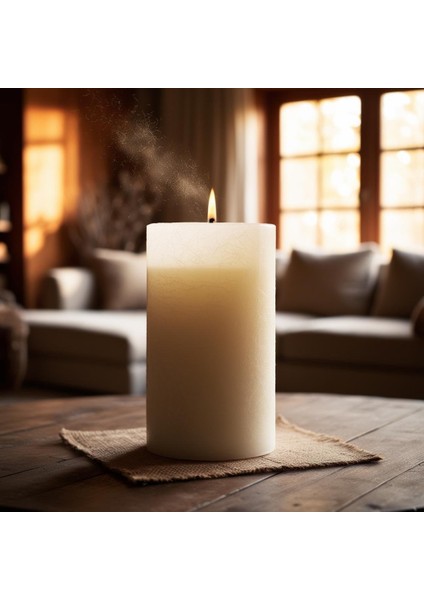 Soya Parafinli Beyaz (1 Adet) 100-110 Saat Yanış Süreli Çap:10 cm Boy:15 Silindir Blok Mum Beyaz modelleri