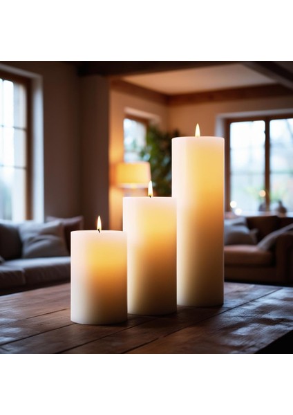 Soya Parafinli Beyaz (1 Adet) 100-110 Saat Yanış Süreli Çap:10 cm Boy:15 Silindir Blok Mum Beyaz fırsatları