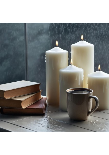 Soya Parafinli Beyaz Çap:10 cm Boy:10-15-20-25 cm Silindir Blok Mum 560-570 Saat Yanış Süreli Beyaz