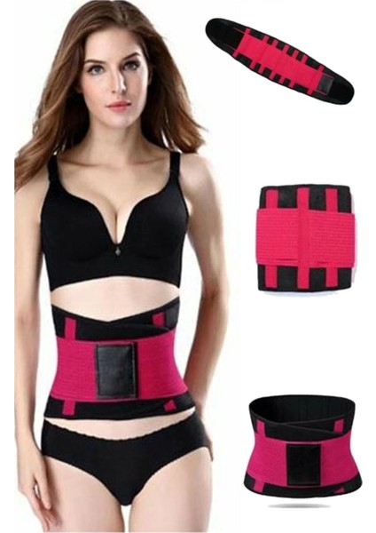 Hot Belt Termal Sauna Kemer Unisex Terletme Korsesi (Pembe-Siyah)