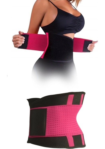 Hot Belt Termal Sauna Kemer Unisex Terletme Korsesi (Pembe-Siyah)