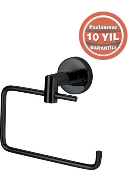 Paslanmaz Pirinç Flora Kağıtlık Kapaksız Mat Siyah