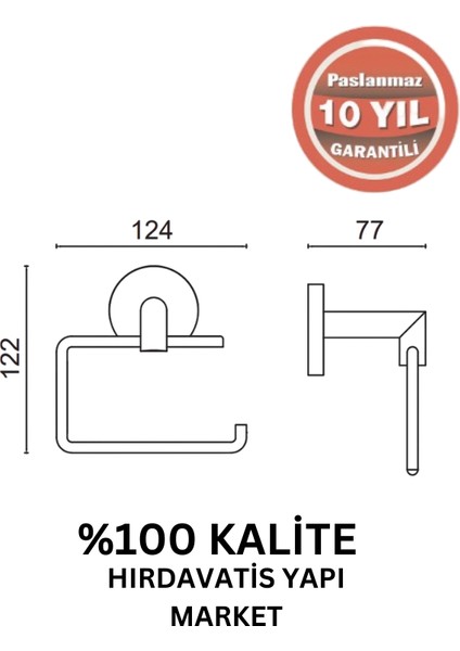 Paslanmaz Pirinç Flora Kağıtlık Kapaksız Mat Siyah fiyatları