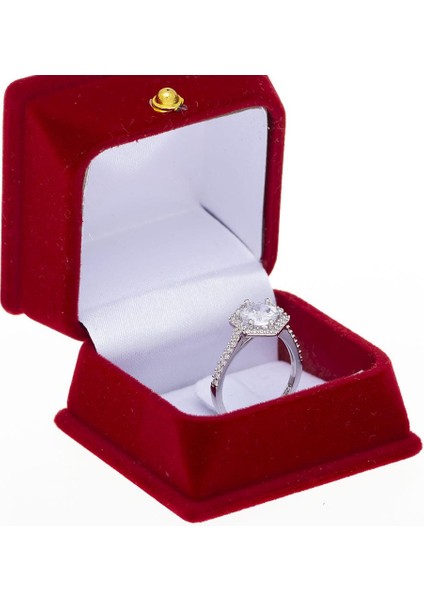 7 Mm Zirkon Taşlı Altıgen Model 925 Ayar Gümüş Kadın Tektaş Yüzük modelleri