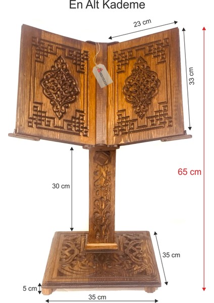 Rahle, Ahşap Yükseklik Ayarlı Asansörlü Rahle, Motif Işle