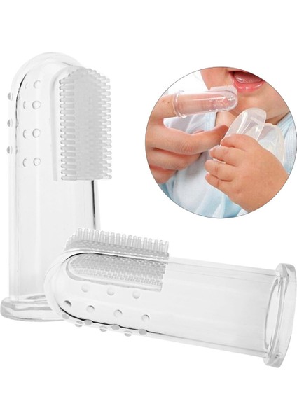 Slikon Bebek Diş Kaşıyıcı Diş Fırçası Şeffaf