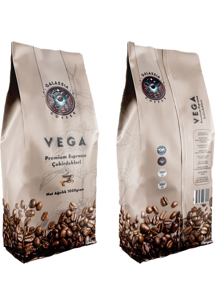 Vega Premium Espresso Çekirdek Kahve 1000G (%100 Arabica)