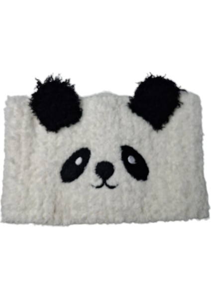 Kız Çocuk Siyah Beyaz Renk Nakış Işlemeli Pofuduk Panda Figürlü Saç Bandı Bandana fiyatları