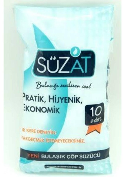 Süzat Yeni Bulaşık Çöp Süzücü Pratik Hijyenik Ekonomik 10 Adettir