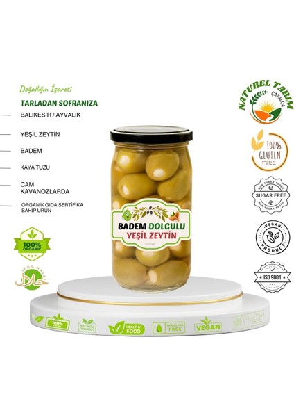 Badem Dolgulu Yeşil Zeytin