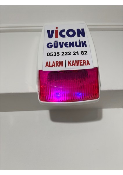 Caydırma Amaçlı Alarm Siren Şarjlı 30*18CM Kırmızı