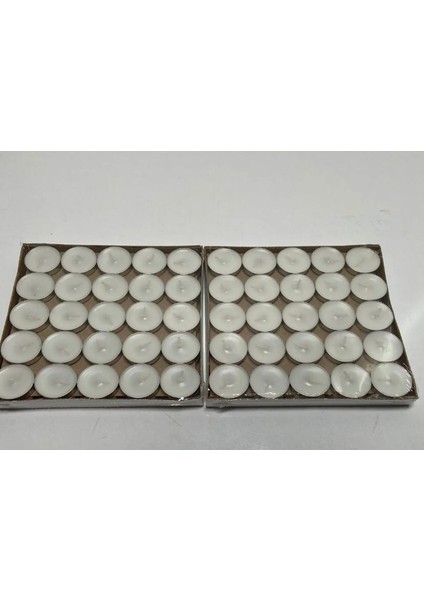 50 Adet Tealight Mum,1.5 Saat Kullanım Süreli