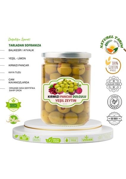 Kırmızı Pancar Dolgulu Yeşil Zeytin