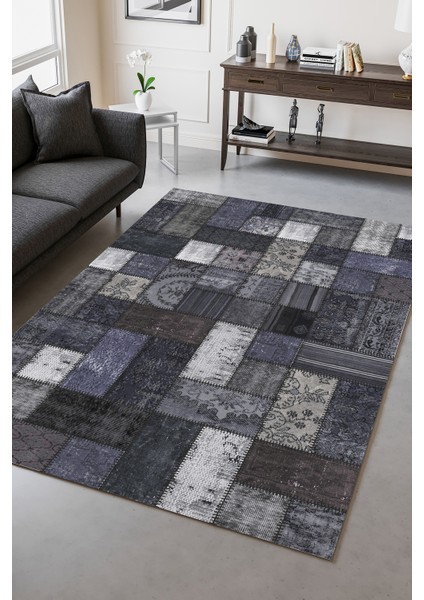 Uraz Eskitme Patchwork Yıkanabilir Şönil Kilim Pamuk Taban Dokuma Halı Oturma Odası Salon Balkon Mutfak Halısı