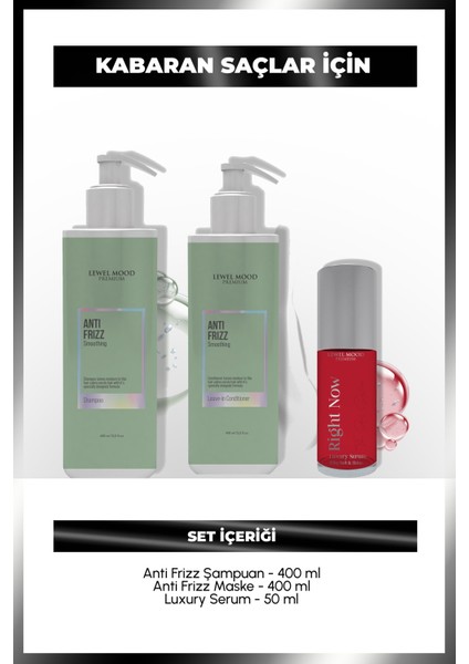 Anti Frizz & Right Now Luxury Serum – Elektriklenme Karşıtı ve Lüks Saç Bakım Seti