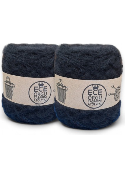 Onyx Siyah Renk, Bol Tüylü Moher Yün Örgü Ipi