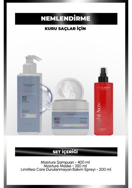 Moisture & Right Now Luxury Serum – Derin Nem ve Lüks Saç Bakım Seti