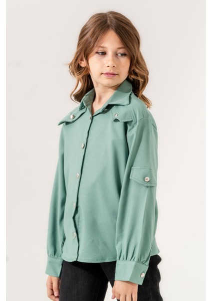 Kız Çocuk Cep Süslü Gömlek 3140 fiyatları