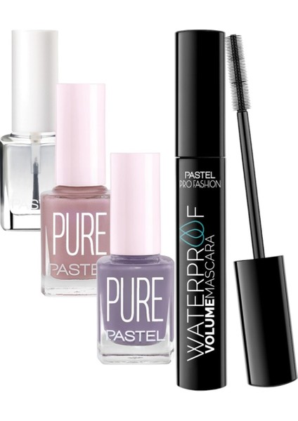 Waterproof Volume Mascara - Maskara + 3 Lü Oje Oje 606-607-01