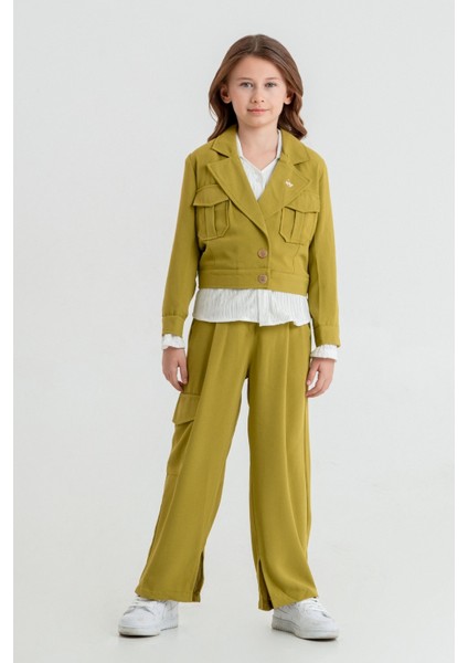 Kız Çocuk Crop Ceketli Üçlü Takım 4407 fiyatları