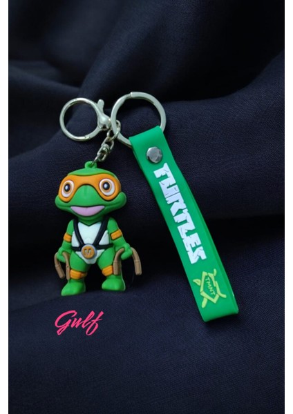 Ninja Kaplumağa Michelangelo 3D Büyük Boy Çift Anahtarlık