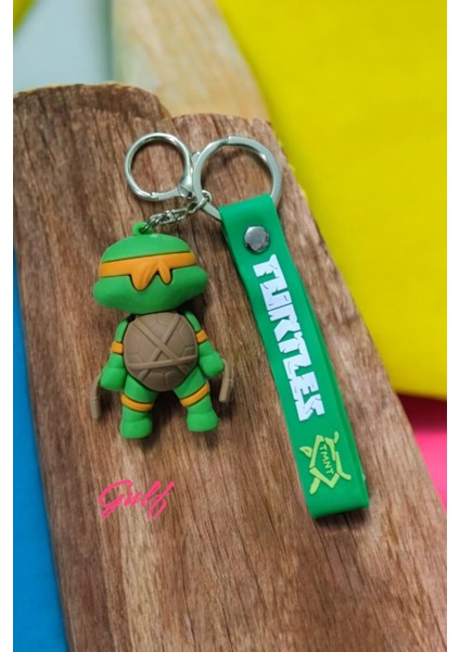 Ninja Kaplumağa Michelangelo 3D Büyük Boy Çift Anahtarlık