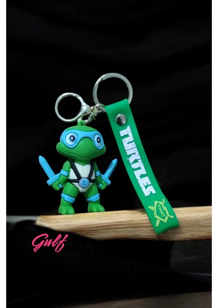 Ninja Kaplumağa Leonardo 3D Büyük Boy Çift Anahtarlık